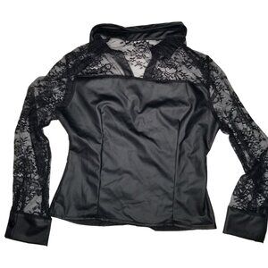 CHICME black lace long sleeve top